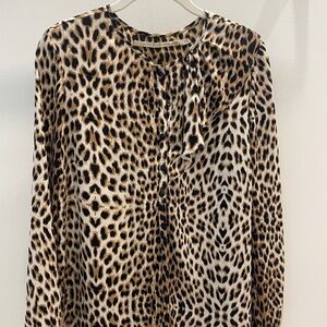 Twelfth Street by Cynthia Vincent Silk Blouse, Leopard Print, size Small
